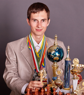 GM Igor Smirnov with trophies